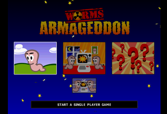 Worms Armageddon Title Screen
